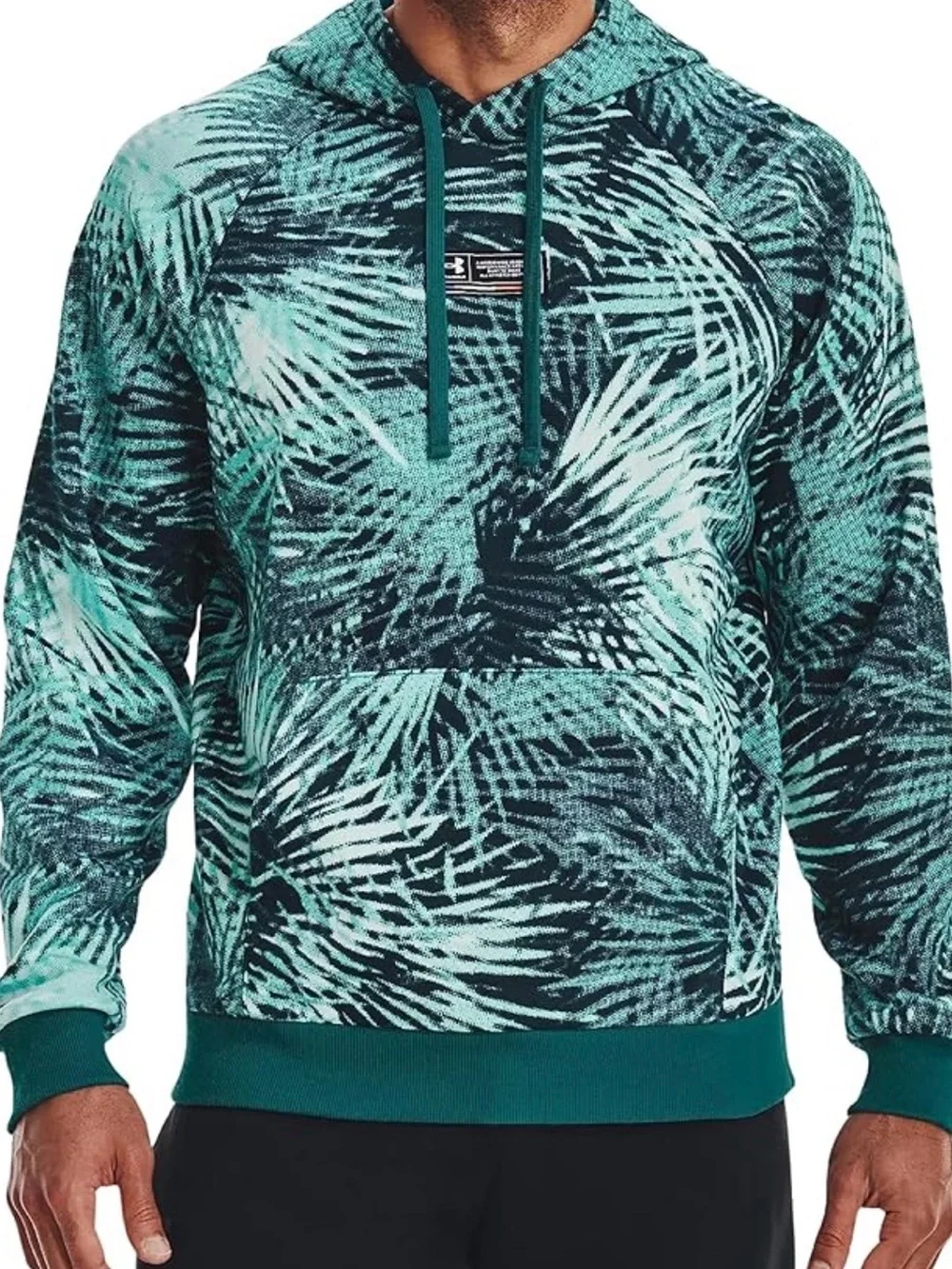 Under armpit men’s small Palm-Print Hooded Sweatshirt